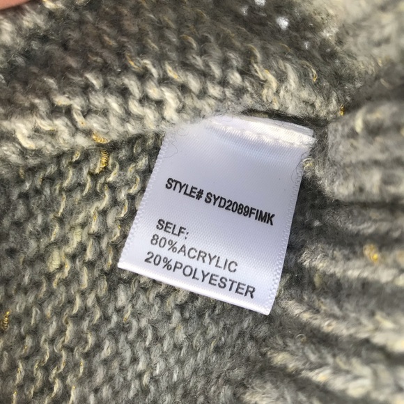 Dee Elly Grey Woven Turtleneck Pullover Sweater - Picture 9 of 12